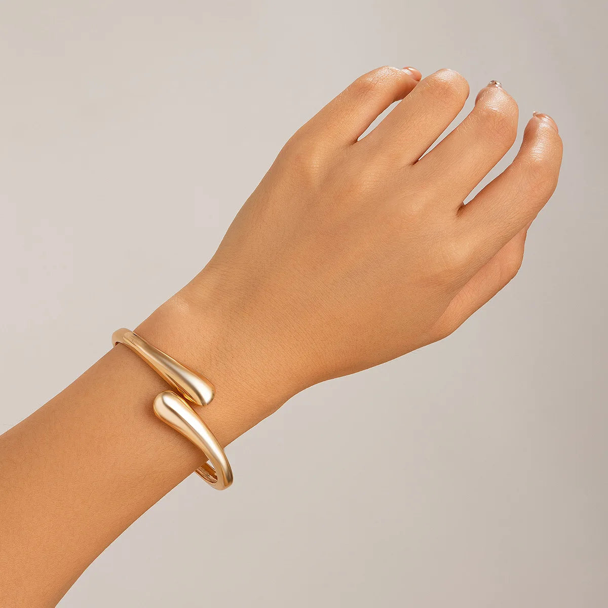 Vintage Punk Chunky Gold Cuff Bangle