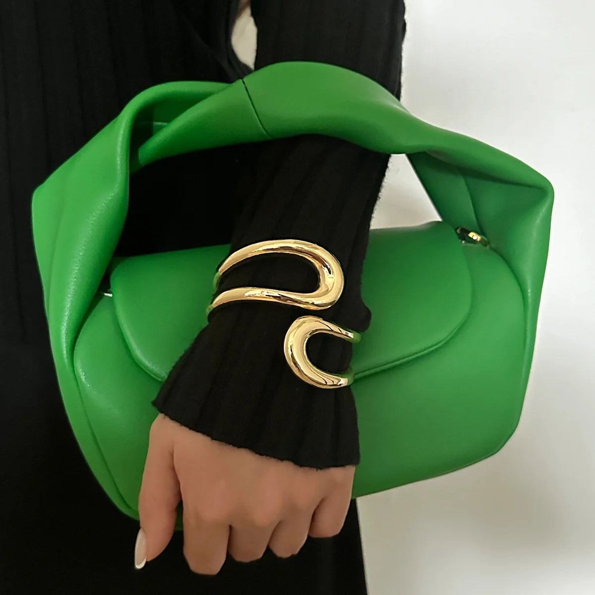 Vintage Punk Chunky Gold Cuff Bangle