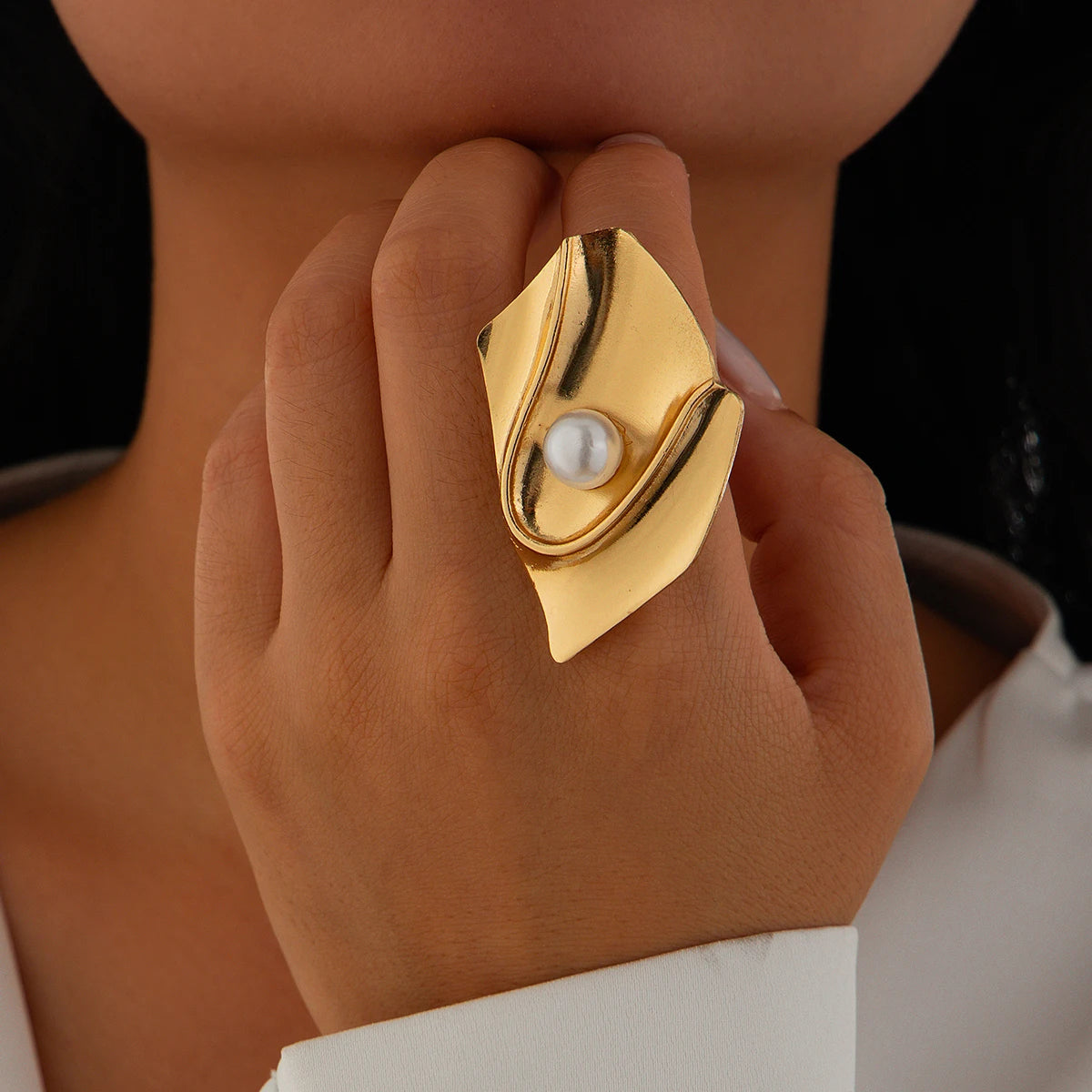 Irregular Geometric Gold Ring