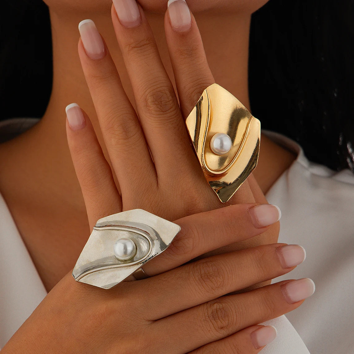 Irregular Geometric Gold Ring