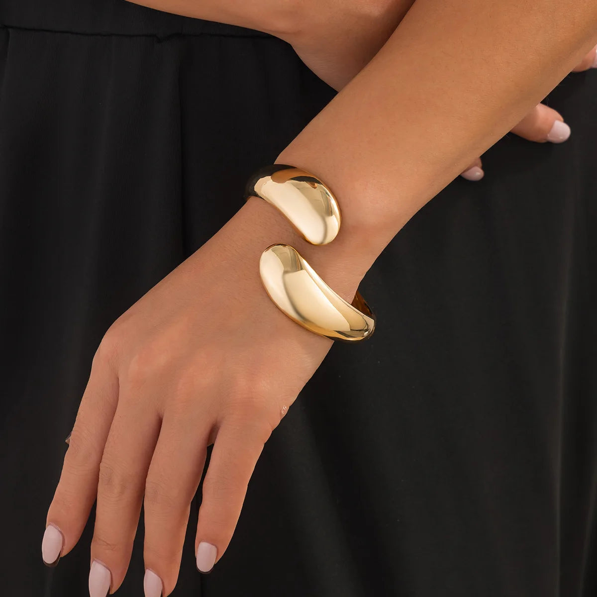 Vintage Punk Chunky Gold Cuff Bangle