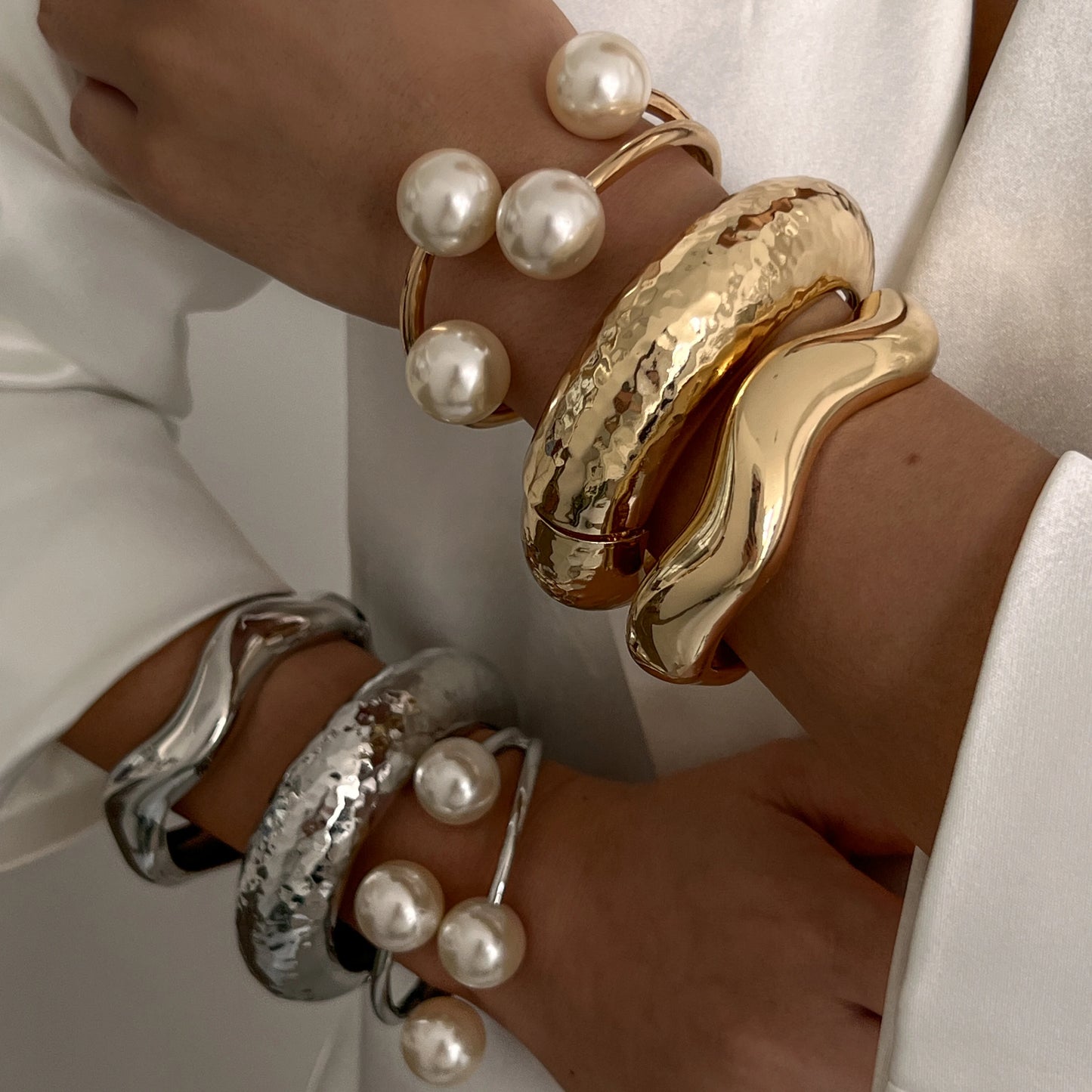 Chunky Pearl Cuff Bracelet