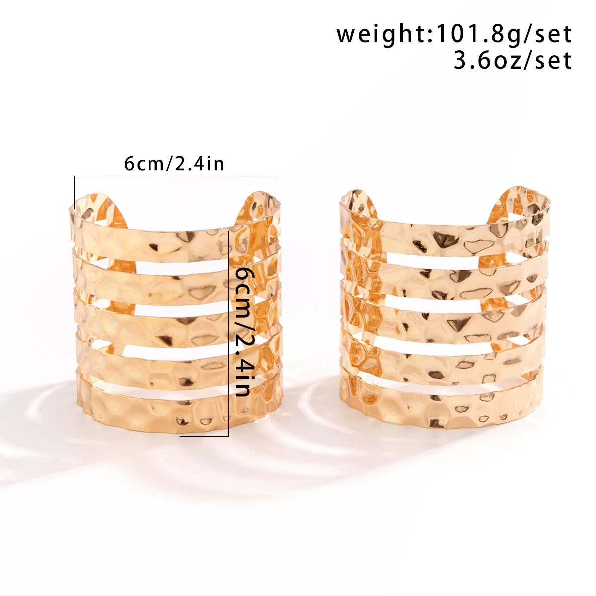 Hollow Wide Cuff Bangle Set