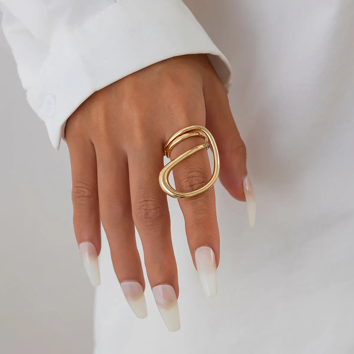 Vintage Punk Chunky Gold Cuff Bangle