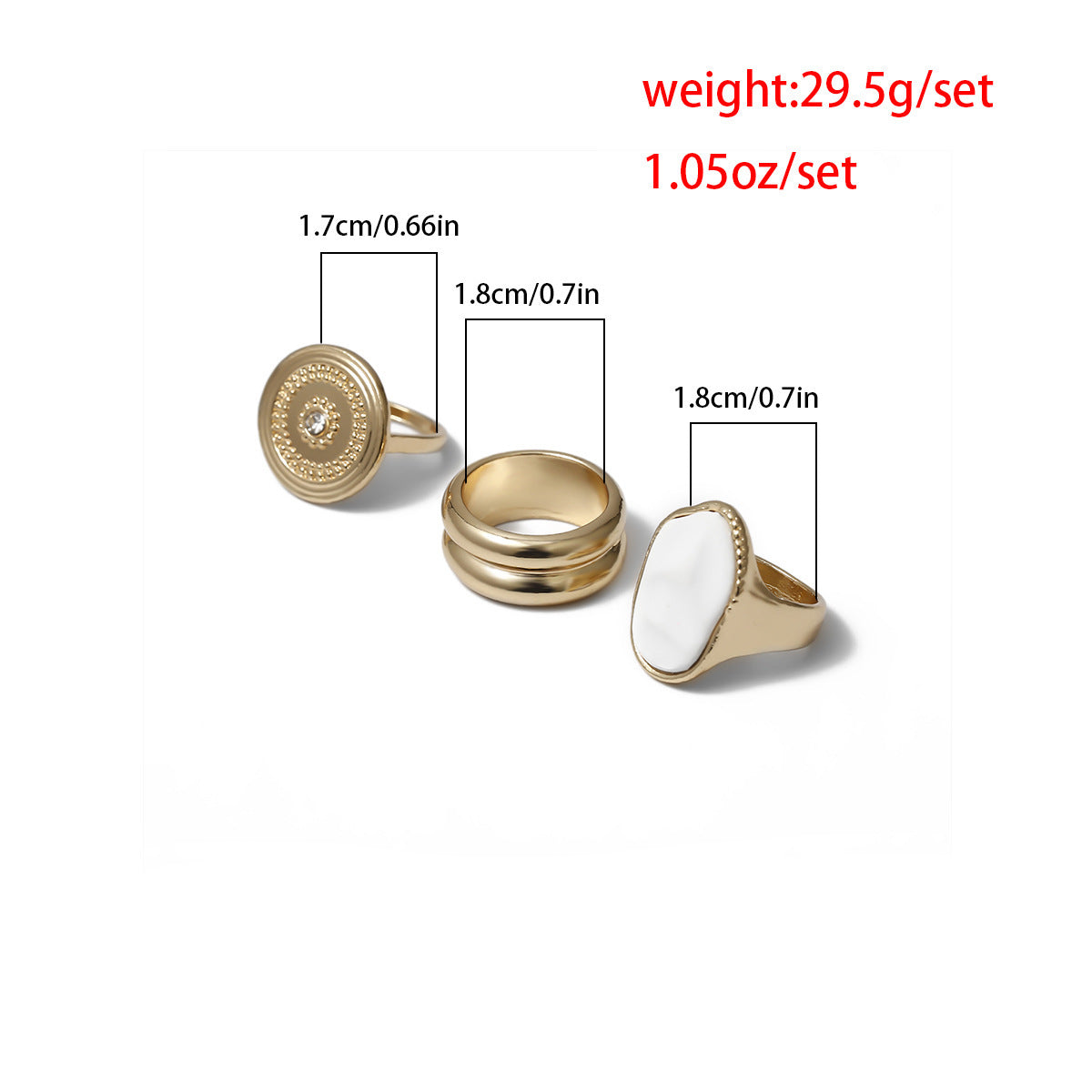 Geometric Ethnic-Style Ring Set for Women