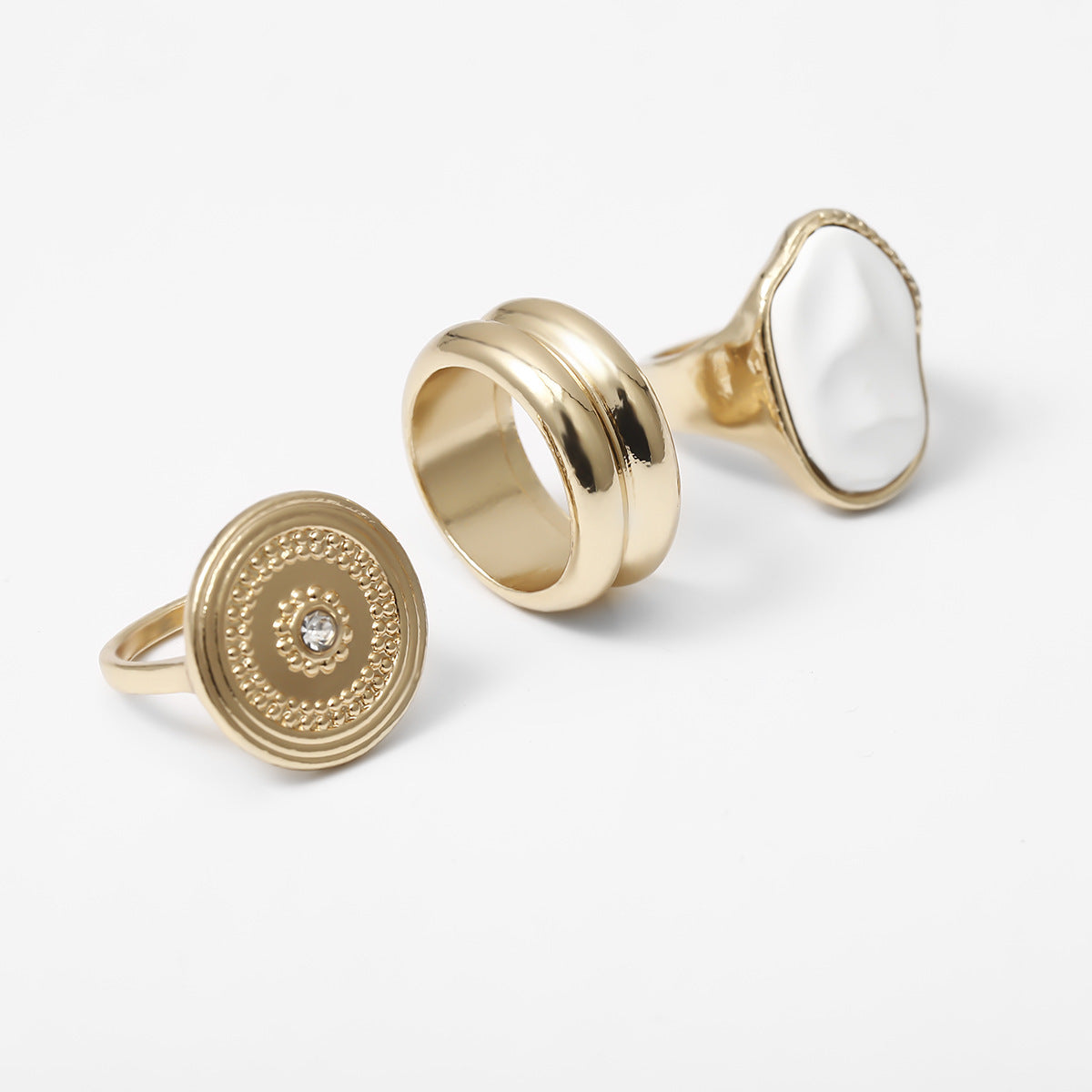Geometric Ethnic-Style Ring Set for Women