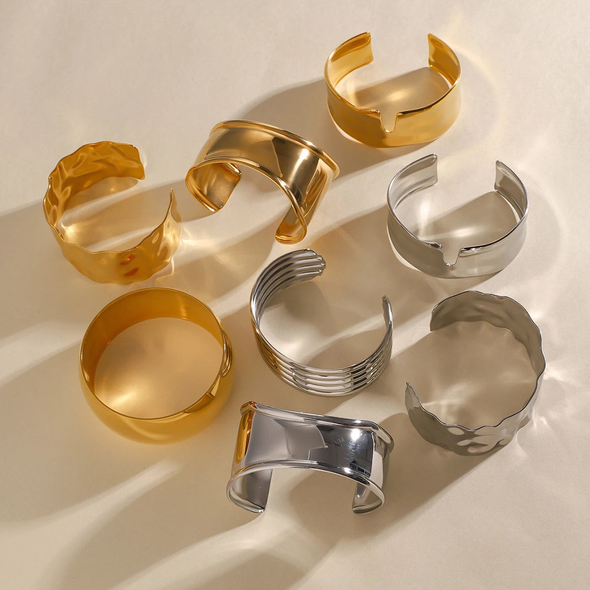 18K Gold Plated Wide Cuff Bracelet