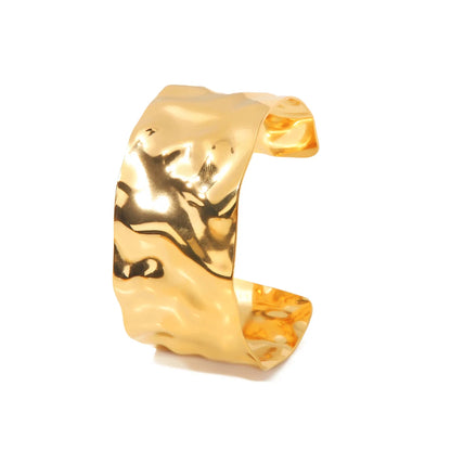 18K Gold Plated Wide Cuff Bracelet