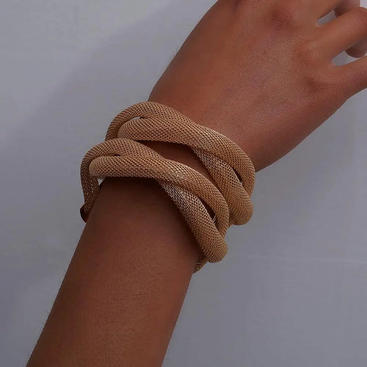 Vintage Hollow Snake Cuff Bangle
