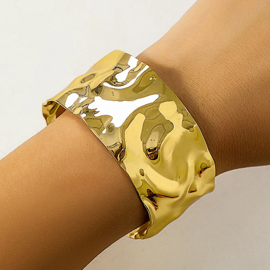 Chunky Wide Cuff Metal Bangle