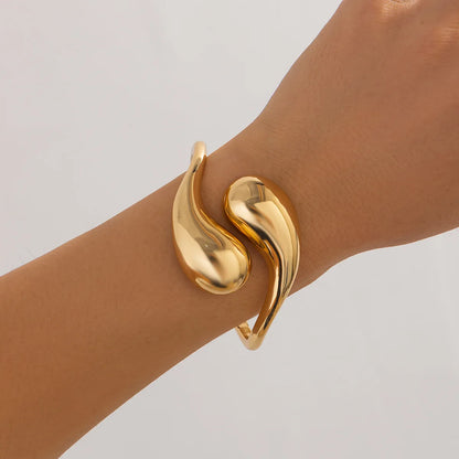 Vintage Punk Chunky Gold Cuff Bangle