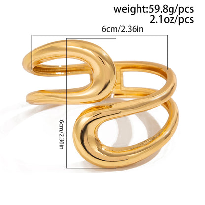 Twisted Geometric Open Bangle