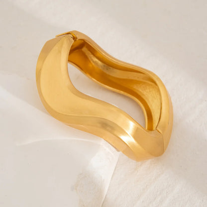 Gold Water Drop Cuff Bangle