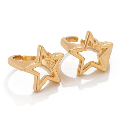 Hollow Star Open Ring Set