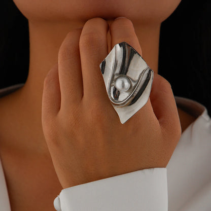 Irregular Geometric Gold Ring