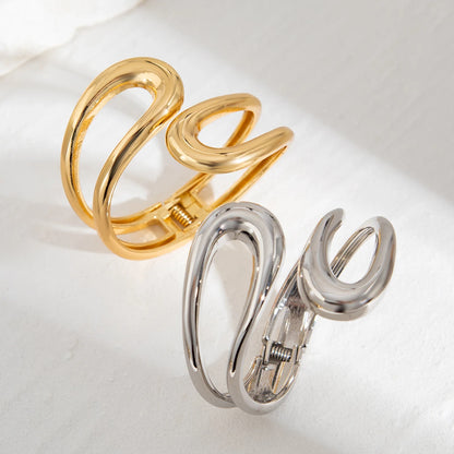 Twisted Geometric Open Bangle