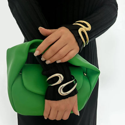 Twisted Geometric Open Bangle