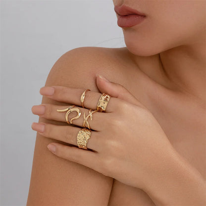 Gothic Geometric Ring Set