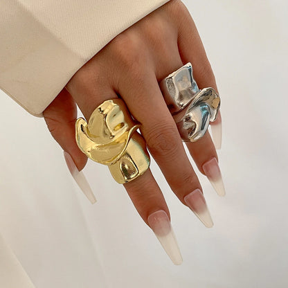 Large Irregular Geometric Metal Ring