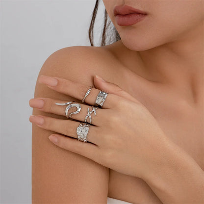 Gothic Geometric Ring Set