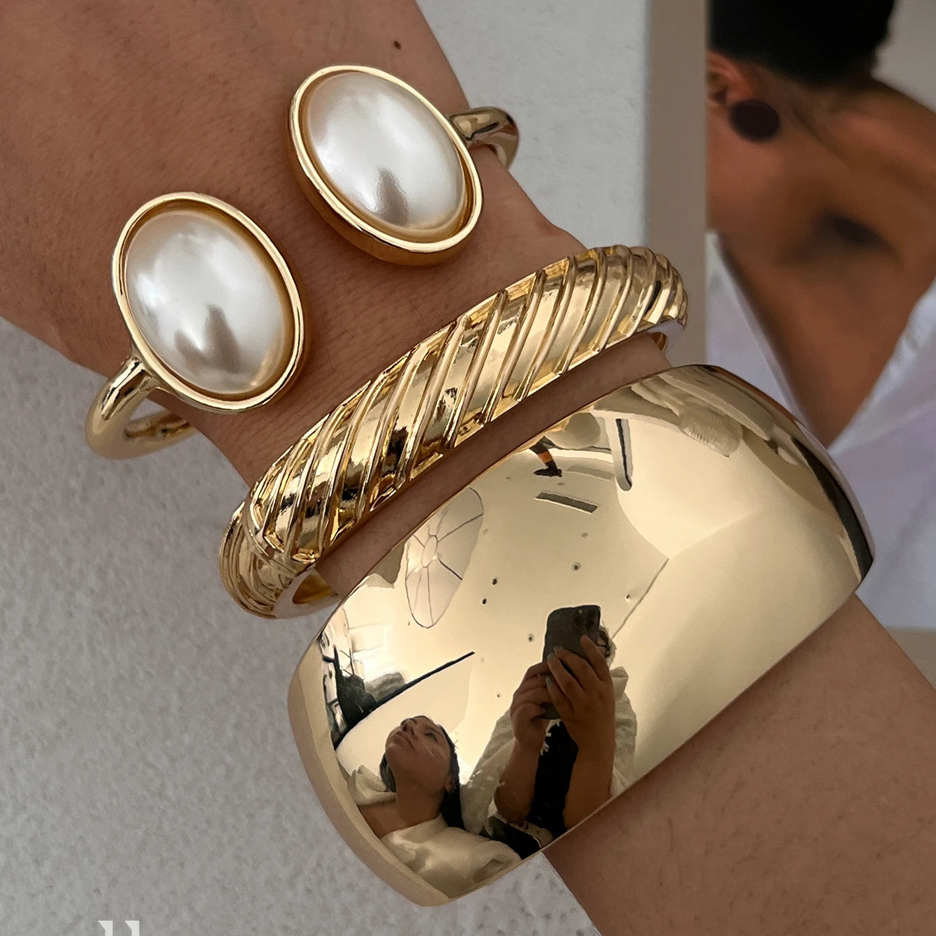 Chunky Punk Metal Spring Bangle