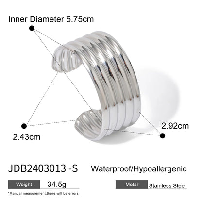 18K Gold Plated Wide Cuff Bracelet