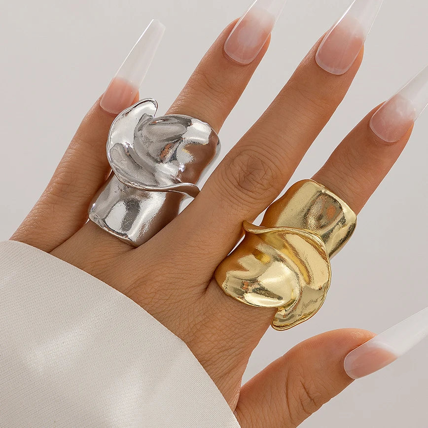 Large Irregular Geometric Metal Ring