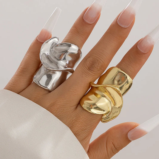 Large Irregular Geometric Metal Ring
