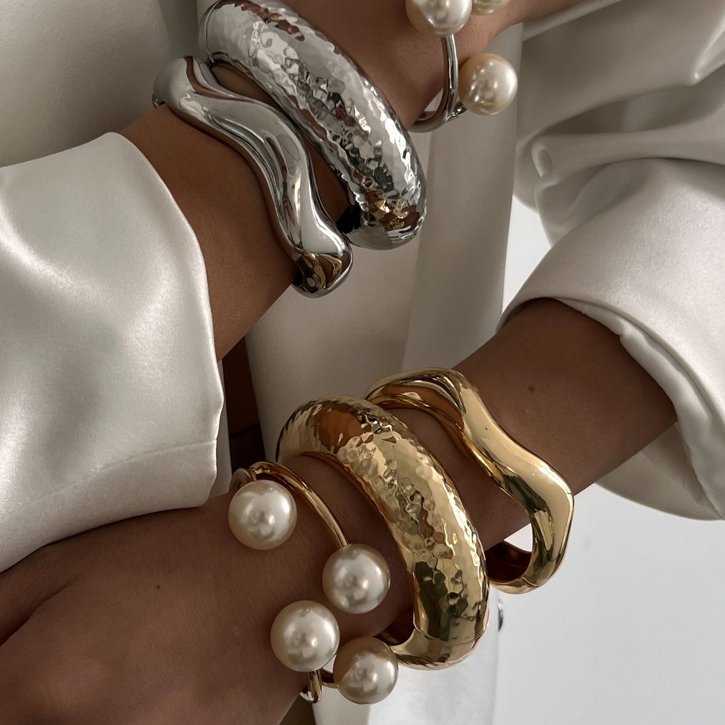 Chunky Pearl Cuff Bracelet