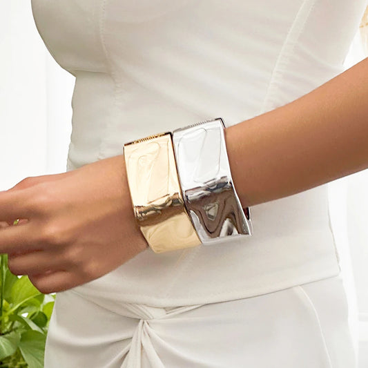 Chunky Metal Cuff Bangle