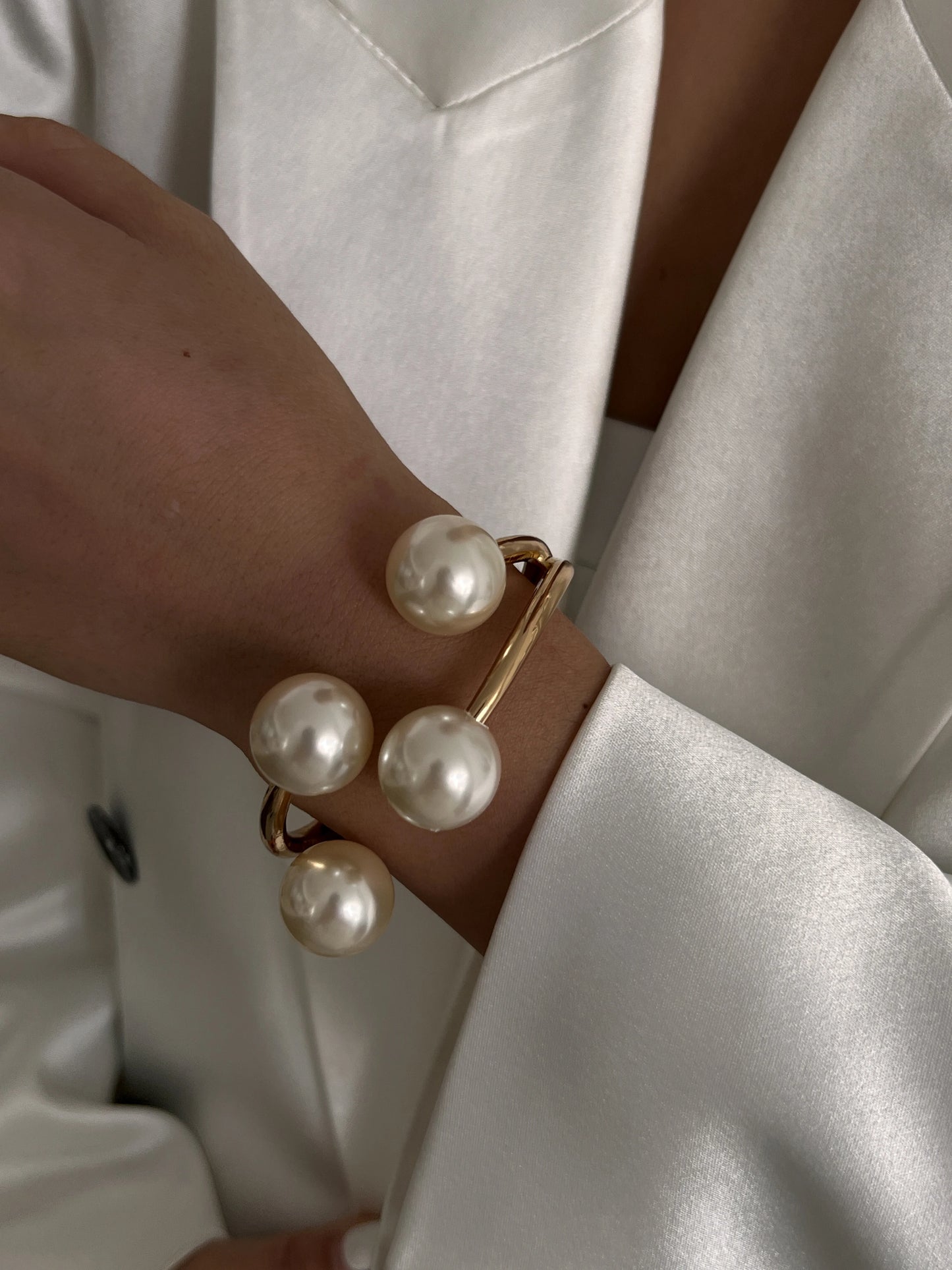 Chunky Pearl Cuff Bracelet