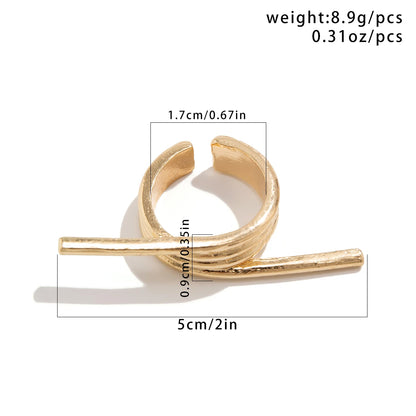 Unique Irregular Spring Geometric Ring