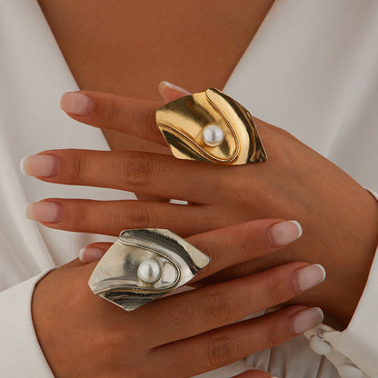 Irregular Geometric Gold Ring