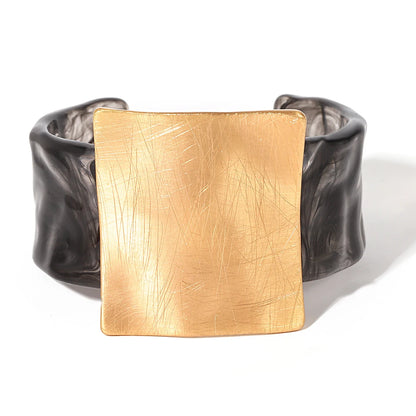 Geometric Matte Metal Open Bangle