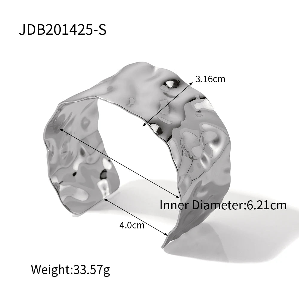 18K Gold Plated Wide Cuff Bracelet