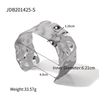 18K Gold Plated Wide Cuff Bracelet