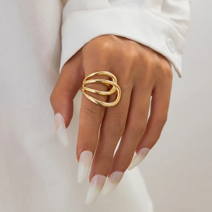 Vintage Punk Chunky Gold Cuff Bangle