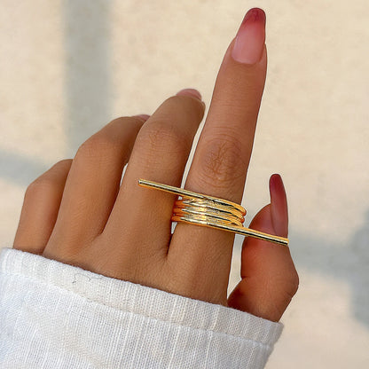 Unique Irregular Spring Geometric Ring