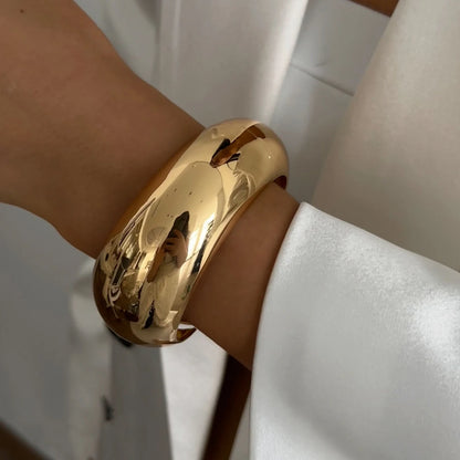 Chunky Goth Metal Spring Bangle
