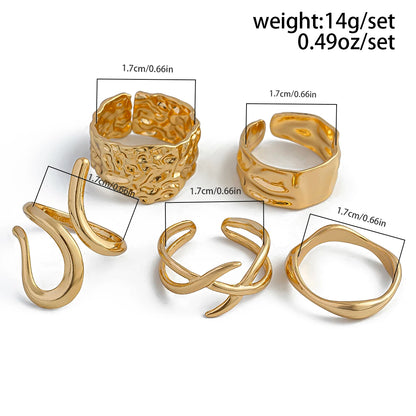 Gothic Geometric Ring Set