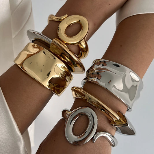 Exaggerated Punk Wide Cuff Bangle
