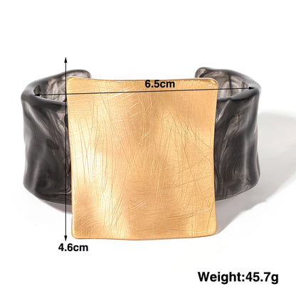 Geometric Matte Metal Open Bangle