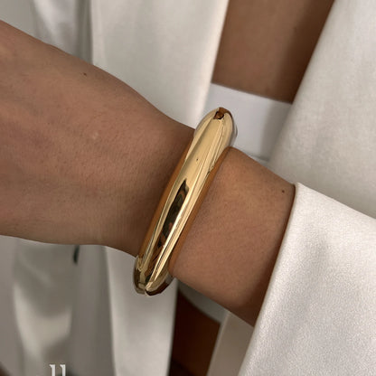 Chunky Punk Metal Spring Bangle