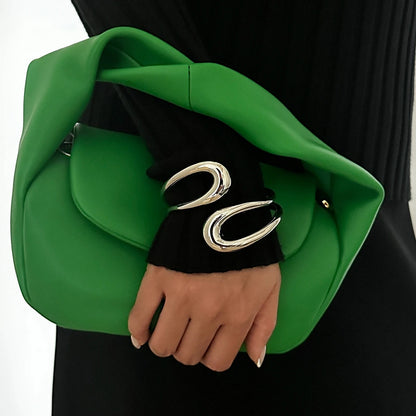 Twisted Geometric Open Bangle