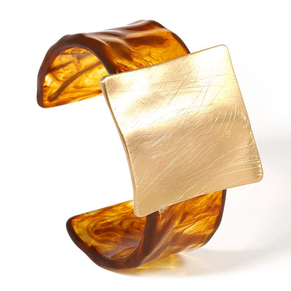 Geometric Matte Metal Open Bangle