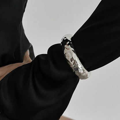 Vintage Punk Leaf Cuff Bangle