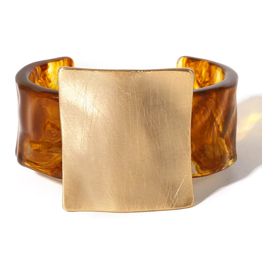 Geometric Matte Metal Open Bangle