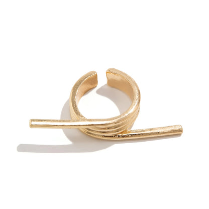 Unique Irregular Spring Geometric Ring