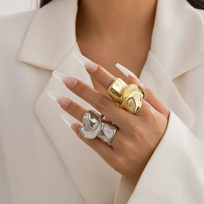 Large Irregular Geometric Metal Ring