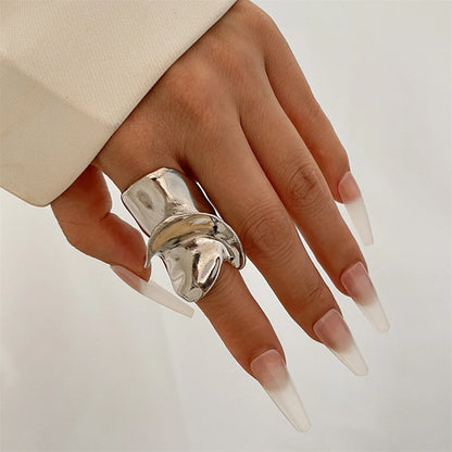 Large Irregular Geometric Metal Ring